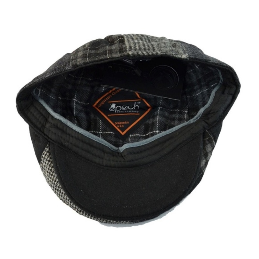 Men's Gray Plaid Pattern Newsboy Hat - Picture 2 of 3